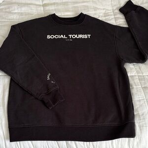 Hollister Black 'Social Tourist' Crewneck Sweatshirt